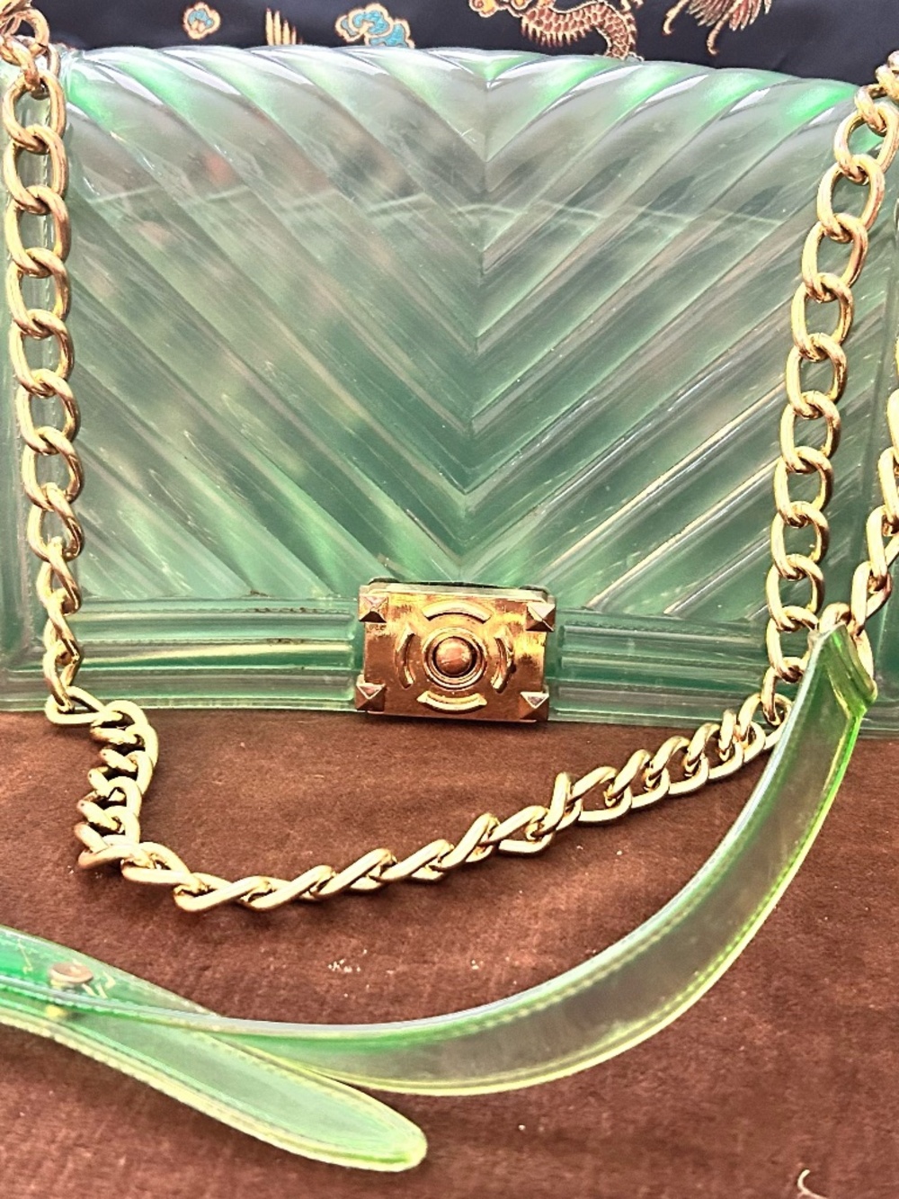 Clear Green Jelly Handbag Purse Y2k